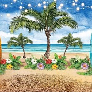 ✨2026 SALE ITEM✨ Summer Beach Party Ocean Backdrop Surfboard Tropical 7’X5’